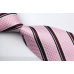 Stropdas roze bordeauxrood zwart brede streep SALE